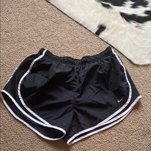 Nike Black Athletic Shorts with Curved Hem